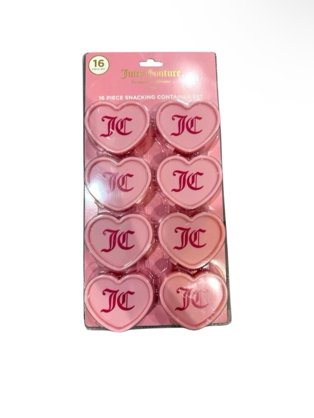 Juicy Couture Pink Heart Snack Containers - 16pc Set